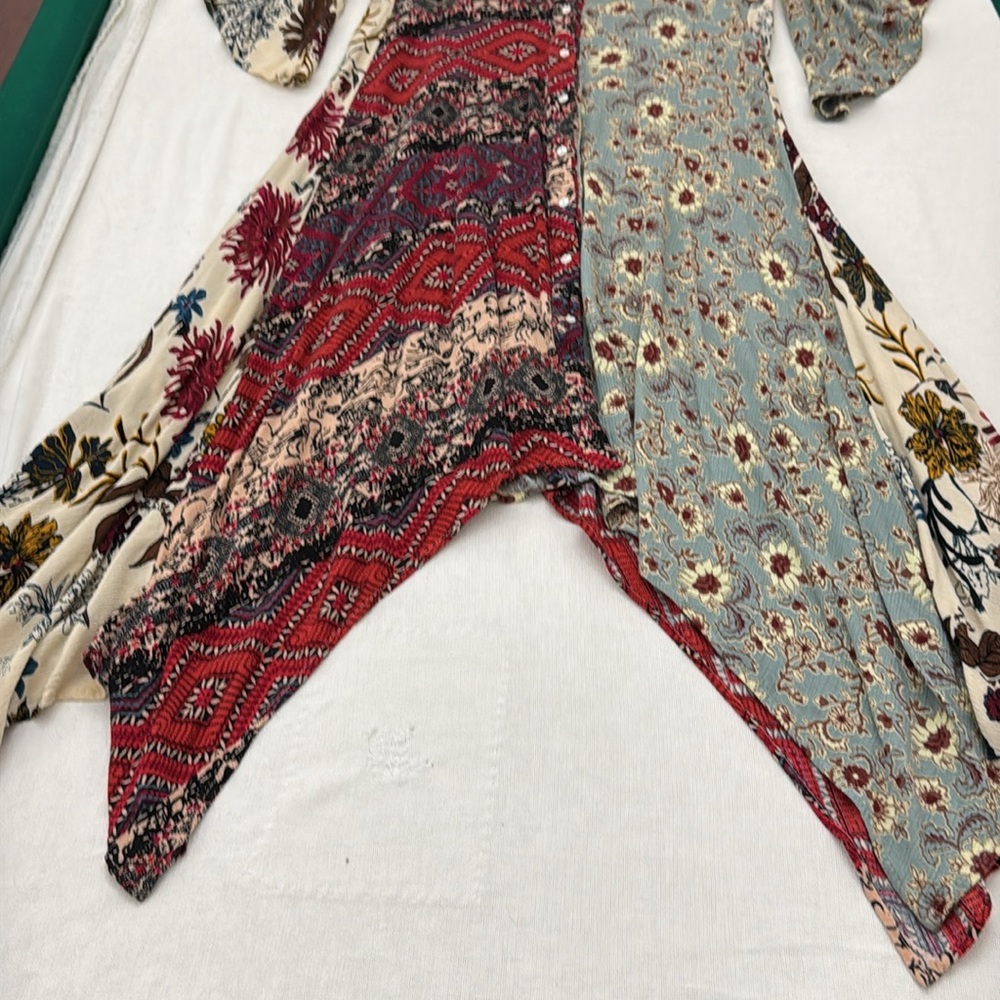 Umgee Floral Patchwork Button Down Dress With Hip… - image 4